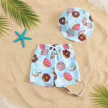 Mijn Hummeltje Beach Set – Kleurrijk & stijlvol – Zwembroek met print & Hoed Zoete Donuts / 90 (9–12 maanden) | Educatief Speelgoed