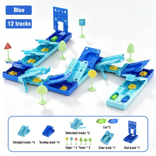 Mijn Hummeltje GravityRacer – Leerzaam & Leuk – DIY Voertuigen Track Set Blauw / Racebaan (12 onderdelen) | Educatief Speelgoed