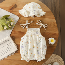 Mijn Hummeltje LittleBlossom – Zomers Comfort & Stijlvol – Baby Sling Bodysuit met Hoed Bloemenmotief / 90 (12–18 maanden) | Educatief Speelgoed