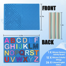 Mijn Hummeltje BrainyKids – Educatief & Sensorisch – Silicone Activiteitenbord met Letters Blauw | Educatief Speelgoed