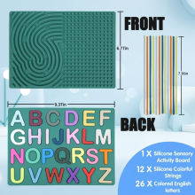 Mijn Hummeltje BrainyKids – Educatief & Sensorisch – Silicone Activiteitenbord met Letters Groen | Educatief Speelgoed