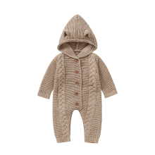 Mijn Hummeltje SoftKnit – Warm & Schattig – Gebreid Baby Jumpsuit met Capuchon Bruin / 100 (18–24 maanden) | Educatief Speelgoed