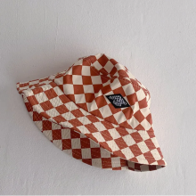 Mijn Hummeltje Bucket Hat – Schattig & Beschermend – Kinder Hoed Geruit Oranje | Educatief Speelgoed