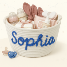 Mijn Hummeltje CuddleBasket – Schattig & Persoonlijk – Gepersonaliseerde Luiermand S (21x18cm) / Blauw | Educatief Speelgoed