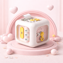 Mijn Hummeltje Cube Senses Toy™   Leerzaam & Leuk   Kubus Zintuigen Speelgoed Lichtroze kubus | Educatief Speelgoed