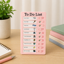 Mijn Hummeltje Kids Chore Chart – Structuur & Zelfstandig – To do list Taken Bord Roze / Nee | Educatief Speelgoed