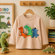 Mijn Hummeltje Kids Dinosaur Sweatshirt – Comfort & Stijl – Dino Kinder Trui Perzik / 100 (3–4 jaar) | Educatief Speelgoed