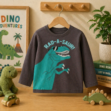 Mijn Hummeltje Kids Dinosaur Sweatshirt – Comfort & Stijl – Dino Kinder Trui Donkergrijs / 120 (5–6 jaar) | Educatief Speelgoed