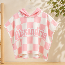 Mijn Hummeltje Personalized Hooded Towel – Zacht & Uniek – Gepersonaliseerde Kinder Badcape Krijtroze / 50x50cm | Educatief Speelgoed
