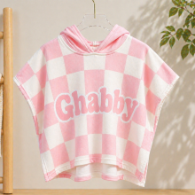 Mijn Hummeltje Personalized Hooded Towel – Zacht & Uniek – Gepersonaliseerde Kinder Badcape Kwartsroze / 50x50cm | Educatief Speelgoed