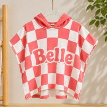 Mijn Hummeltje Personalized Hooded Towel – Zacht & Uniek – Gepersonaliseerde Kinder Badcape Dame / 50x50cm | Educatief Speelgoed