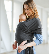 Mijn Hummeltje Mini Fashion™   Super Comfortabel   Draagdoek Donkergrijs | Educatief Speelgoed