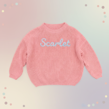 Mijn Hummeltje Personalized Baby Sweater – Uniek & Liefdevol – Geborduurde Gepersonaliseerde Baby Trui Rozenroze / 74 (12–18 maanden) | Educatief Speelgoed