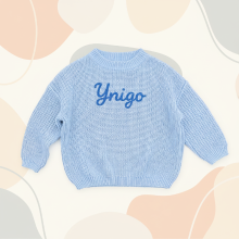 Mijn Hummeltje Personalized Baby Sweater – Uniek & Liefdevol – Geborduurde Gepersonaliseerde Baby Trui Lichtblauw / 68 (9–12 maanden) | Educatief Speelgoed
