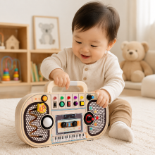 Mijn Hummeltje Wooden Busy Board – Motoriek & Interactief – Activiteiten Muziek Bord | Educatief Speelgoed