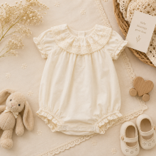 Mijn Hummeltje Vintage Rompers – Tijdloos & Zacht – Baby Jumpsuit 90 (6–12 maanden) / Traditionele kanten kraag | Educatief Speelgoed