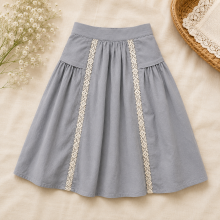 Mijn Hummeltje Chic Skirt & Wide Leg Pants – Elegant & Comfort – Losse Kinderkleding Dusty Blue Lace Skirt / 110 (4–5 jaar) | Educatief Speelgoed