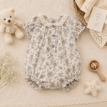 Mijn Hummeltje Vintage Rompers – Tijdloos & Zacht – Baby Jumpsuit 90 (6–12 maanden) / Bluebell Bloemenkant | Educatief Speelgoed