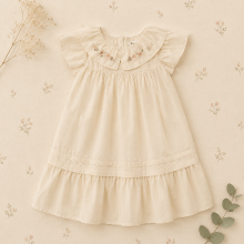 Mijn Hummeltje Princess Dress – Stijlvol & comfortabel – Jurk met Geborduurde Kraag Abrikoos / 140 (10–11 jaar) | Educatief Speelgoed
