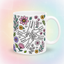 Mijn Hummeltje Personalized Kids Name Mug – Uniek moederdagcadeau  – Gepersonaliseerde mok Wit / Moeder + 5 Kinderen | Educatief Speelgoed