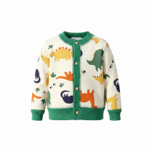 Mijn Hummeltje CozyCardi – Zacht & Warm – Gebreid Vestje met Leuke Prints Dino / 110 (4–5 jaar) | Educatief Speelgoed