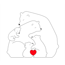Mijn Hummeltje Family Puzzle™ – Gepersonaliseerd Moederdag Cadeau met Berenfamilie 2 Grote Beren + 3 kinderen | Educatief Speelgoed