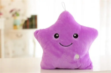 Mijn Hummeltje Glow Star Pillow™ – Sterrenpret in bed – Lichtgevend Knuffel kussen Paarse Ster | Educatief Speelgoed