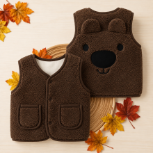 Mijn Hummeltje Baby Bear Fleece Vest – Warm & Zacht – Kinder Beer Vest Bruin / 73 (6–12 maanden) | Educatief Speelgoed