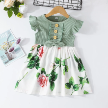 Mijn Hummeltje Garden Dress – Zomer & Fris – Meisjes Bloemen Jurk Groen / 100 (3 4 jaar) | Educatief Speelgoed