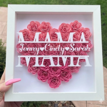Mijn Hummeltje Personalized Rose Shadow Box – Uniek Moederdagcadeau – Gepersonaliseerde Rozen Schaduwdoos Mama / Roze / 20x20 cm | Educatief Speelgoed