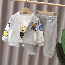 Mijn Hummeltje Mini Fashion™   Peuter & Avontuur    3 delige Kleding Set Grijze Baseball Beer / 80 (12 maanden) | Educatief Speelgoed