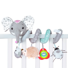 Mijn Hummeltje Baby Spiral Toy™   Autostoel & Kinderwagen Speelgoed Grijze Olifant | Educatief Speelgoed