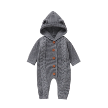 Mijn Hummeltje SoftKnit – Warm & Schattig – Gebreid Baby Jumpsuit met Capuchon Grijs / 90 (12–18 maanden) | Educatief Speelgoed