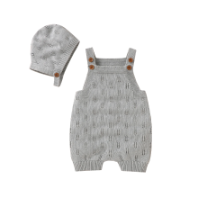 Mijn Hummeltje MiniCozy – Zacht & Comfortabel – Gebreide Baby Tuinbroek met Mutsje Grijs / 90 (1–2 jaar) | Educatief Speelgoed