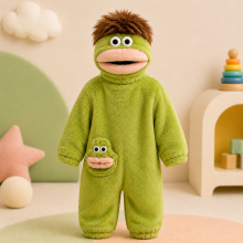 Mijn Hummeltje LittleMonster – Comfortabel & Schattig – Kinder Onesie met Grappig Monsterontwerp Groen / 110 (10–12 jaar) | Educatief Speelgoed
