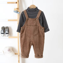 Mijn Hummeltje TinyTrend – Comfortabel en stijlvol – Ribstof Tuinbroek Bruin / 85 (13–18 maanden / 85–90 cm) | Educatief Speelgoed