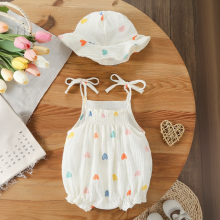 Mijn Hummeltje LittleBlossom – Zomers Comfort & Stijlvol – Baby Sling Bodysuit met Hoed Hart / 73 (6–9 maanden) | Educatief Speelgoed