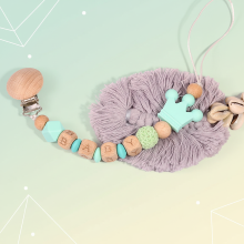 Mijn Hummeltje Personalized Pacifier Chain – Veilig & Stijlvol   Gepersonaliseerde fopspeenketting Blauwgroen | Educatief Speelgoed