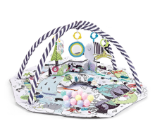 Mijn Hummeltje SensoryHaven – 8 in 1 Groei & Spel – Baby Speelkleed Zwart/Wit | Educatief Speelgoed