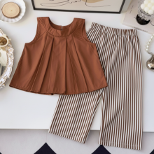 Mijn Hummeltje Sleeveless Tops & Pants – Zacht & Stijlvol – Kinder Kleding Zomer Set Klassiek Bruin / 130 (5–6 jaar) | Educatief Speelgoed