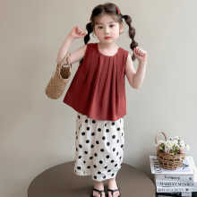 Mijn Hummeltje Sleeveless Tops & Pants – Zacht & Stijlvol – Kinder Kleding Zomer Set Rode stippen / 140 (7–8 jaar) | Educatief Speelgoed