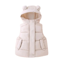 Mijn Hummeltje Mini Fashion™   Warm & Trendy   Bodywarmer Met Capuchon Beige / 130 (6 jaar) | Educatief Speelgoed