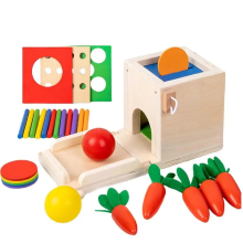Mijn Hummeltje Smart Carrots –  Kleuren & Vormen – Houten Sorteer Speelgoed B   Drop Box met wortels en muntsorteerspel | Educatief Speelgoed