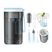 Mijn Hummeltje Bottle Cleaning Kit™   Handig voor onderweg   Baby flessenborstel & reiniger Blauw | Educatief Speelgoed