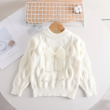 Mijn Hummeltje Mini Fashion™   Warm & Stijlvol   Meiden Trui met strik Wit / 130 (5 jaar) | Educatief Speelgoed