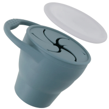 Mijn Hummeltje Snackcup™   Gemakkelijk Mee te Nemen   Siliconen Inklapbare Beker Donker Blauw | Educatief Speelgoed