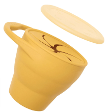 Mijn Hummeltje Snackcup™   Gemakkelijk Mee te Nemen   Siliconen Inklapbare Beker Geel | Educatief Speelgoed