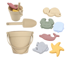 Mijn Hummeltje Silicone Beach Set™   Strandemmer Zandavontuur   Siliconen Strandset Bruin | Educatief Speelgoed