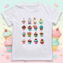 Mijn Hummeltje Boys & Girls Summer Tee – Comfort & Speels – Leuke Print Kinder T shirt Lekkere cupcake / 130 (7–8 jaar) | Educatief Speelgoed