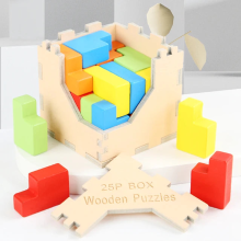 Mijn Hummeltje Woods™   Train je brein   3D Tetris Puzzel P Blokjes | Educatief Speelgoed